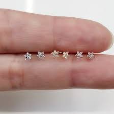Flower Earrings Super Tiny Flower Earrings Pair 3mm Tiny Etsy In 2021 Flower Earrings Studs Cute Stud Earrings Tiny Stud Earrings
