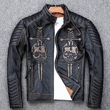 Get it as soon as wed, jun 30. Vintage Black Men Skulls Biker S Leather Jacket Plus Size 4xl Genuine Awesome Skulls