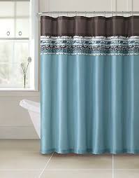 Poetica Faux Silk Aqua Blue Teal Brown Turquoise Fabric Bathroom Shower Curtain Brown Shower Curtain Blue Shower Curtains Brown Bathroom Decor