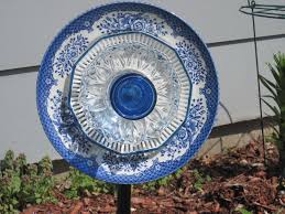 Home black & gold floral dinner plates large heavy 11.5 set of 2 thailand. Dinner Plate Garden Stake Glass Plate Flowers Flower Plates Garden Stakes