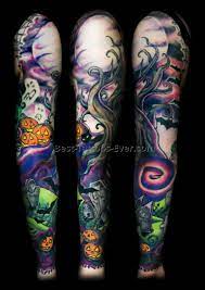Nightmare Before Christmas Tattoo Sleeve Best Tattoos Ever Sleeve Tattoos Best Sleeve Tattoos Tattoo Sleeve Designs