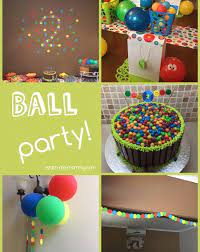 Indoor bounce house place party. Ball Themed Party For A 2 Year Old Boy Birthday Party Themes Ball Theme Party Boy Birthday Parties