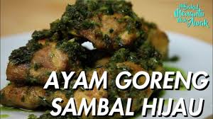 Menu sambal hijau ini sangat sesuai dimasak dengan ayam, ikan bawal, ikan keli ataupun ikan bilis. Bakalmenantumakawak Ayam Goreng Sambal Hijau Meletup Youtube