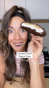 CARAMEL SWIRL YOGURT POPS: Recipe ⬇️, These dairy-free yogurt pops are a  plant-based dessert with date caramel, creamy peanut butter, and dark  chocolate. , 🌟 DATE CARAMEL recipe in my previous post! ...