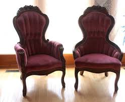 Vintage Pink Velvet Victorian His Or Her Side Chairs Victorian Furniture Loft Decor