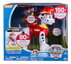 It is produced by spin master entertainment. Robot Paw Patrol Zoomer Marshall Fr Eng Voor Kinderen Puppy Waterkanon
