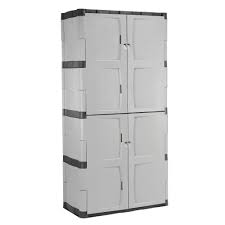 We have a vast range of plastic storage to help keep your outside space tidy. Rubbermaid Plastic Storage Cabinet With Full Double Doors 36 W X 18 D X 72 H 257929 Globalindustrial Com