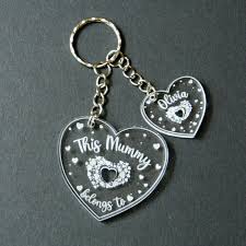 Personalised Mother's Day Love Heart Engraved Keyring for Her. Birthday Mum  Kids - PIXPRINT