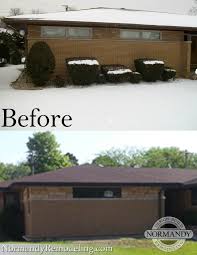 The wintry mix of exterior colors on this stylish home is heating up the neighborhood. Brick Match Basics Normandy Remodeling