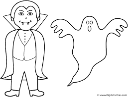 Enjoy these coloring pages suitable for toddlers, preschool and early elementary school children. Vampire With Ghost Coloring Page Halloween
