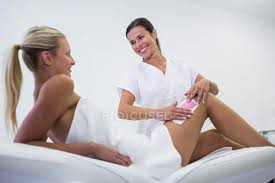 Browse our large selection of professional hair removal products online at saloncentric. Woman Getting Leg Hair Removal At Beauty Salon Waxing Thigh Stock Photo 225295704