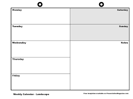 One week calendar creative images. Weekly Calendar Landscape Ppt Download