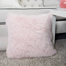 Light Pink Fur Throw Pillows Wayfair