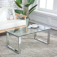 Rectangular Glass Coffee Table Side End Stainless Steel Table Living Room Coffeetable Glasstable Li Living Room Table Living Table Modern Glass Coffee Table
