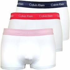 Enjoy simple and easy returns as well as free shipping in australia on all orders of $100 or more. Calvin Klein 3 Pack Low Rise Hommes Boxer Trunks Blanc Avec Bleu Rose Orange Ebay