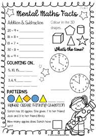 Interactive grade 1 shapes and patterns worksheets. Mental Maths Worksheet Grade 1 By Miss Kennedy S Classroom Tpt