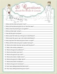 20 questions baby shower game. Who Knows Bride Best 20 Questions About The Bride And Groom Bridal Shower Game Printable Digital Files Sold By Thedesigndoctor On Storenvy
