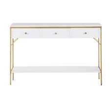 Console 3 Tiroirs En Acacia Massif Blanc Canape En Metal Console Blanc Deco Maison Du Monde