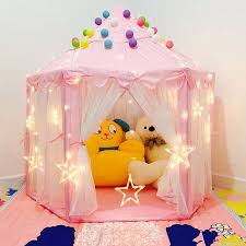 Princess Castle Kids Play Tent Estink Girls Large Playhouse Baby Child Indoor And Outdoor Play House With Star Led Lights Kids Play Tent Play House Kids Tents