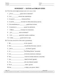 Worksheet Gustar And Similar Verbs 8th 9th Grade Worksheet Lesson Planet Spanish Worksheets Verb Worksheets Learning Spanish