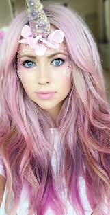 Unicorn Make Up Makeup Pink Hair Purple Hair Lilac Hair Pastel Hair Fantasy Makeup Halloween Magi Unicorn Makeup Halloween Pink Hair Halloween Princess