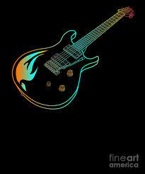 Download Cool Electric Guitar Silhouette Design Gift For A Guitarist Design Digital Art By Dc Designs Suamaceir
