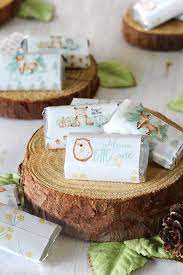 Watercolor Woodland Baby Shower Mini Candy Bar Wrappers 45 Count In 2021 Baby Shower Woodland Theme Baby Shower Woodland Woodland Creatures Baby Shower
