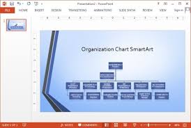 Widescreen Organizational Chart Smartart Powerpoint Template