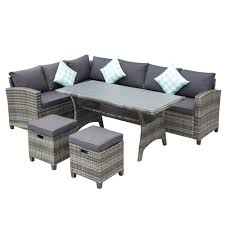 Maybe you would like to learn more about one of these? Patio Furniture Set 5 Piece Outdoor Conversation Set All Weather Wicker Sectional Sofa Couch Dining Table Chair With Ottoman And Throw Pillows Walmart Com Walmart Com