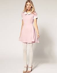 Asos Pink Dress With Crochet Peter Pan Pink Dress White Collar Dresses Cute Dresses