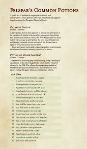 Basalt Dnd More Common Potions By Vharen Felspar My Alchemist Character I Ll Try To Get More Homebrew Up Dungeons And Dragons Homebrew Dungeon Dnd Monsters