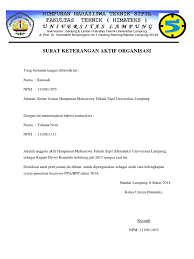 Contoh surat aktif organisasi ukm himpunan contohsurat pro. Surat Keterangan Aktif Organisasi
