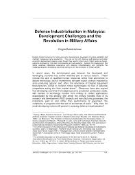 Sapura defence sdn bhd is a company in malaysia, with a head office in seri kembangan. Pdf Defence Industrialisation In Malaysia Development Challenges And The Revolution In Military Affairs