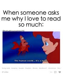 Therefore It S An Escape From The Mess Known As The World Book Humor Book Memes Funny Disney Memes
