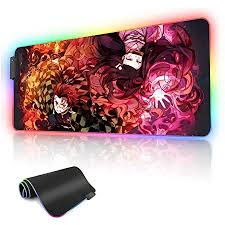 Xgz anime gaming large mousepad rgb computer mouse pad gamer mause pad desk backlit mat keyboard pads whit led backlight. Amazon Com Rgb Large Anime Mouse Pad Demon Slayer Tanjiro And Nezuko Mousepad With Stitched Edge Frame Non Slip Rubber Base Long Laptop Glowing Desk Pad Computer Keyboard And Mice Pads Mouse Mat 31 5x11 8 Office