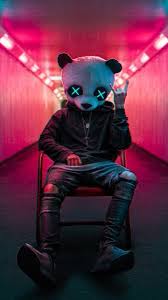 Panda Mask Photography Hd 4k Neon Images In 2020 Panda Wallpapers Panda Art Cartoon Wallpaper Hd