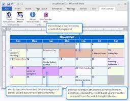 Create A Period Fertility Calendar In Word Or Excel