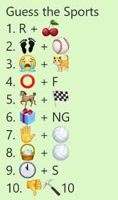 Finding a good name to call your running team could be exhausting, which is why we went ahead and. Guess The Sports Emoji Puzzle With Answer Forward Junction Puzzles