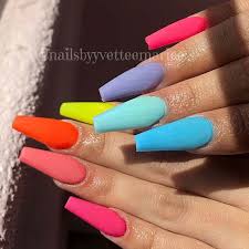 The color fade is one of the more difficult acrylic nail designs to perfect. Coffin Pastel Rainbow Acrylic Nails Nail And Manicure Trends