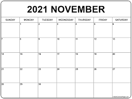 November 2021 Calendar Free Printable Monthly Calendars In 2020 Monthly Calendar Printable Calendar Printables Printable Blank Calendar