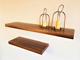 Walnut floating shelves with lights. Black Walnut Flat Edge Floating Shelf Kit Treasured Country Gifts