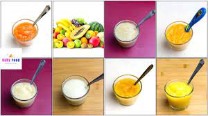 7 Fruit Puree For 4 6 Months Baby How To Make Fruit Puree For Baby Youtube