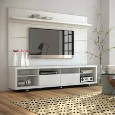 Manhattan Comfort Cabrini 86 In White Gloss Engineered Wood Entertainment Center With 2 Drawer Fits Tvs Up To 70 In With Wall Panel 2 1538482352 The Home De In 2020 Wall Tv