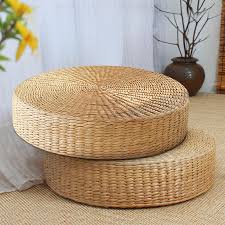 Free 2 Day Shipping Buy 2pcs Round Pouf Tatami Cushion Chair Seat Straw Weave Pillow Home Floor Yoga Mat Handm Floor Sitting Restaurant Seating Floor Cushions