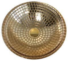 mosaic undermount glass luxe sink