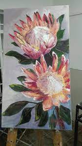 King Proteas Jemima S Oil Painting Flower Art Painting Protea Art Floral Art