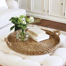Braided Seagrass Tray Ballard Designs Decorating Coffee Tables Ottoman Tray