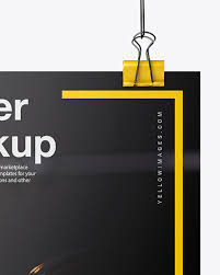 This free psd mockup easy to edit with smart objects. A4 Matte Poster W Pins Mockup In Stationery Mockups On Yellow Images Object Mockups