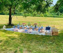 Une Table By Tania Picnic In The Park Low Table Setting Boho Chic Party Picnic Birthday Party Boho Picnic Picnic Birthday