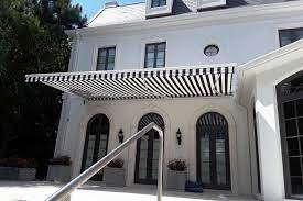Which colors are more and less likely to fade? Black And White Striped Retractable Awning House Awnings Retractable Awning Pergola